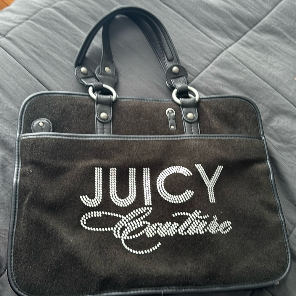 Vintage Juicy Couture Rhinestone Velour Computer Bag